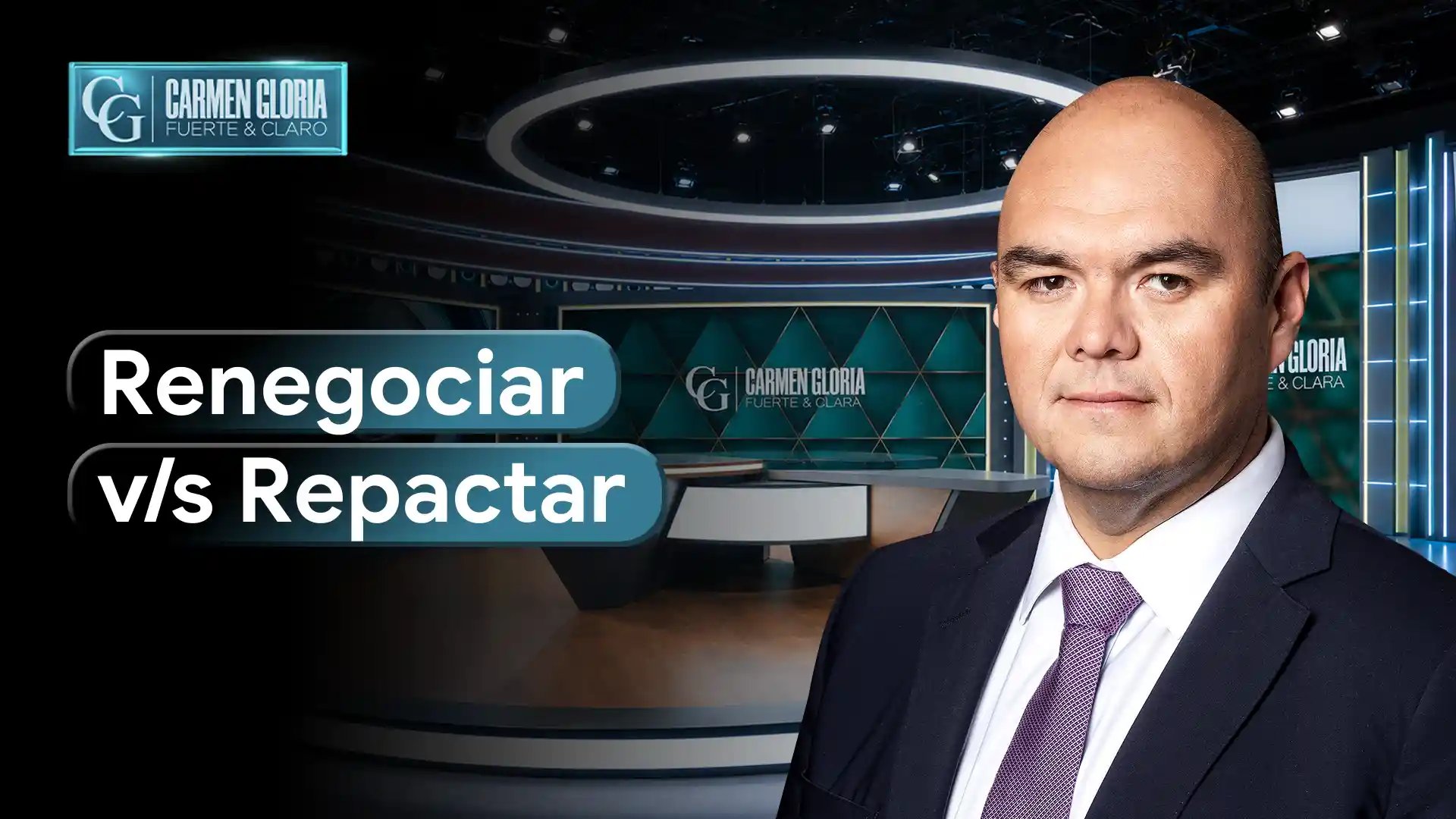 Portada del programa Carmen Gloria, Fuerte & Claro con el título 