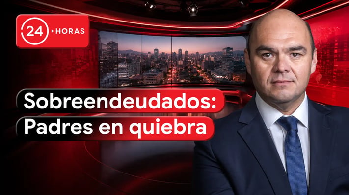 Análisis legal en el noticiero 24 Horas sobre personas sobreendeudadas y la quiebra familiar o de padres en Chile.